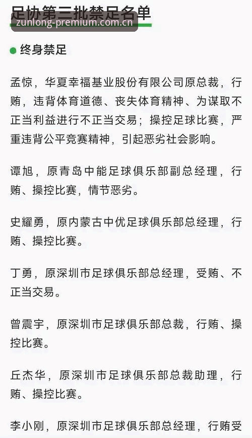 尊龙国际娱乐怎么下载 足协禁足名单与行业清理:65人受罚背后的对比与启示